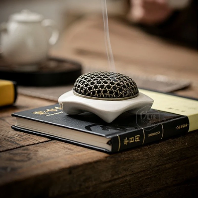 Chinese Style Ceramics High-end Incense Burner Household Inside Room Tea Ceremony Temple Worship Study Rooms Meditation Office
