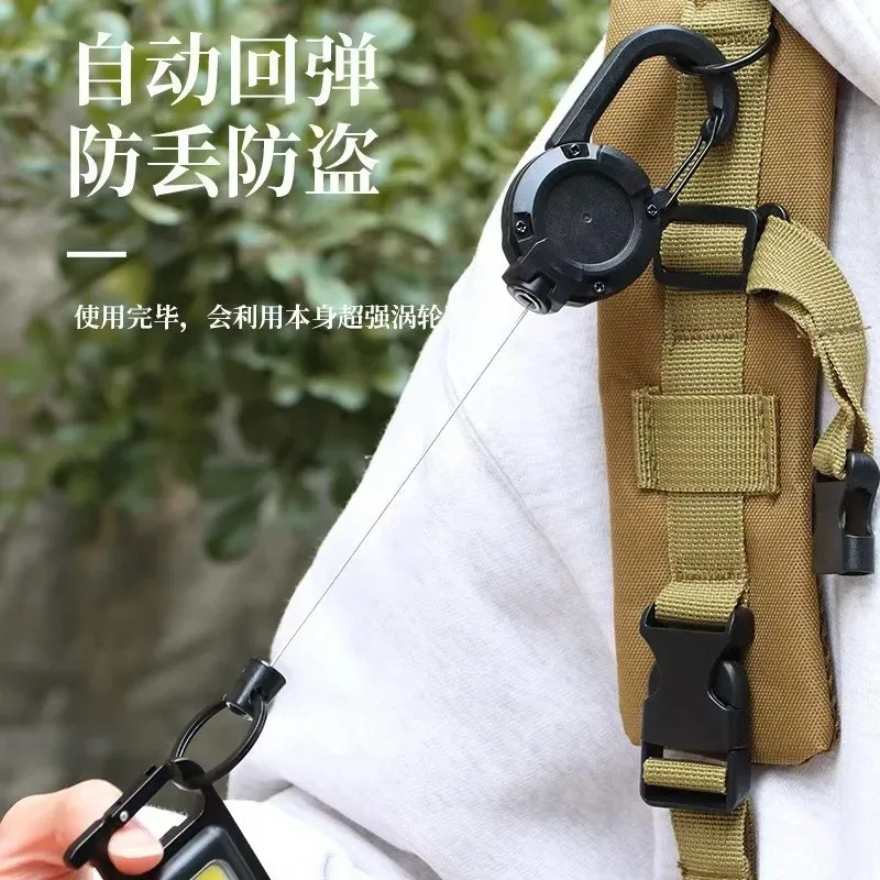 

Автоматический выдвижной брелок-карабин с эластичным тросом для ключей, для активного отдыха, защита от потери, крючок для рюкзака