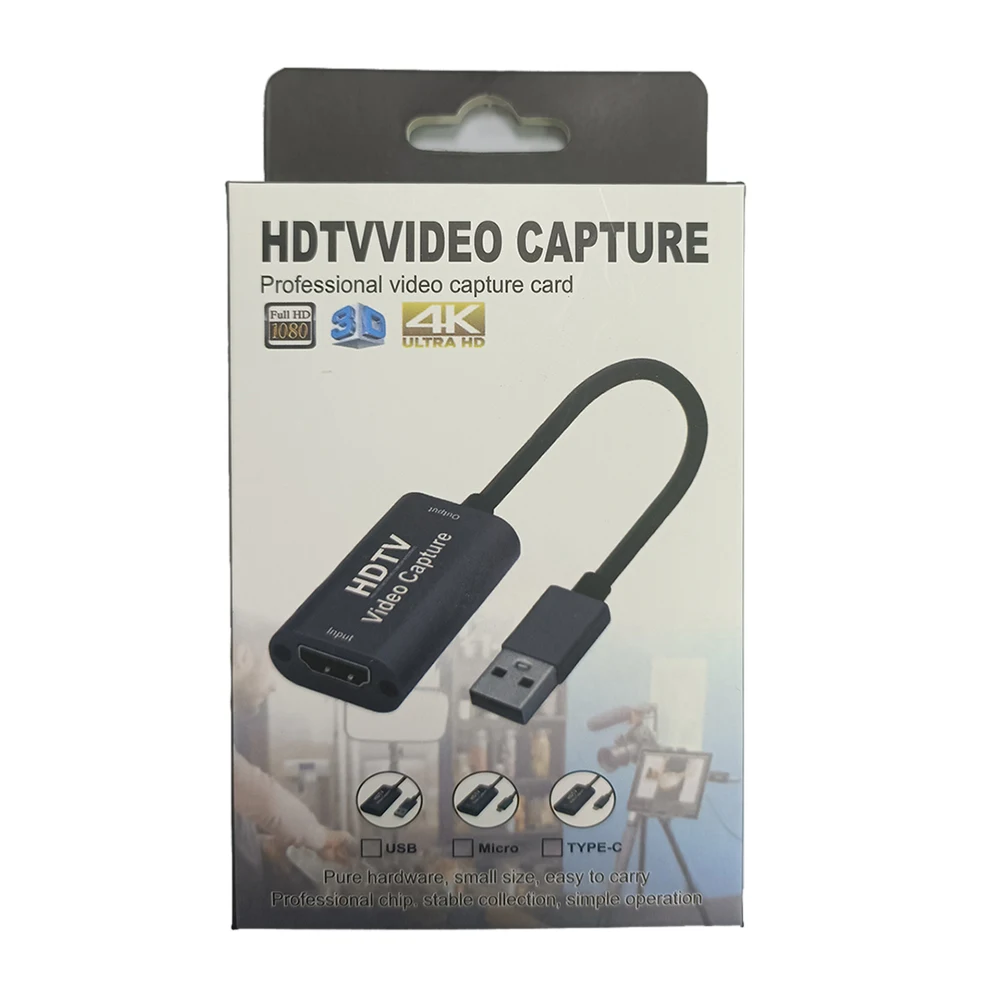 HD 1080P 4K نوع C إلى HDMI-متوافق مع الفيديو بطاقة التقاط الصوت والفيديو HDMI-متوافق مع USB-C لوحة التقاط الفيديو لعبة سجل البث المباشر