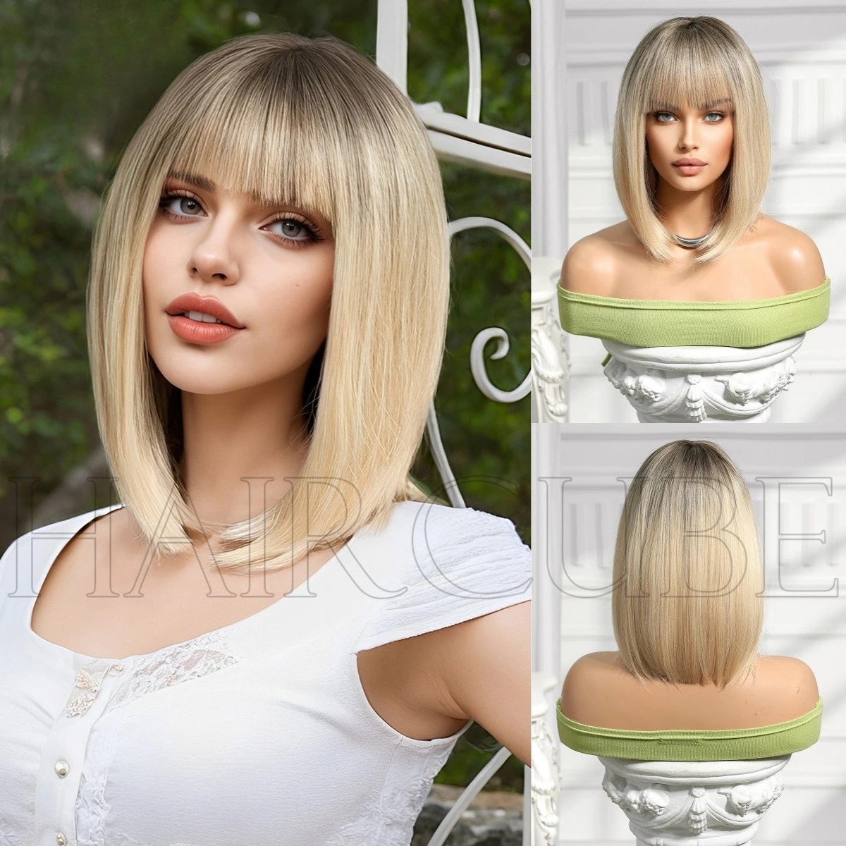 

Wig Barbie BoBo Head Wig Head Cover New Simulation Halloween Wig Full Head New Product