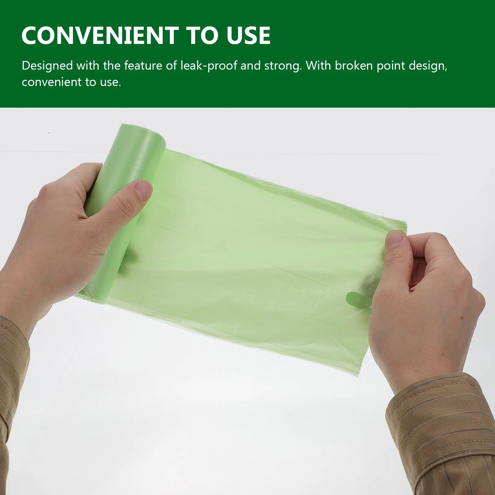 100Pcs Biodegradable Garbage Bags Premium Compostable Trash Bags Thick Leak-Proof for Household Kitchen Office Rubbish Disposal
