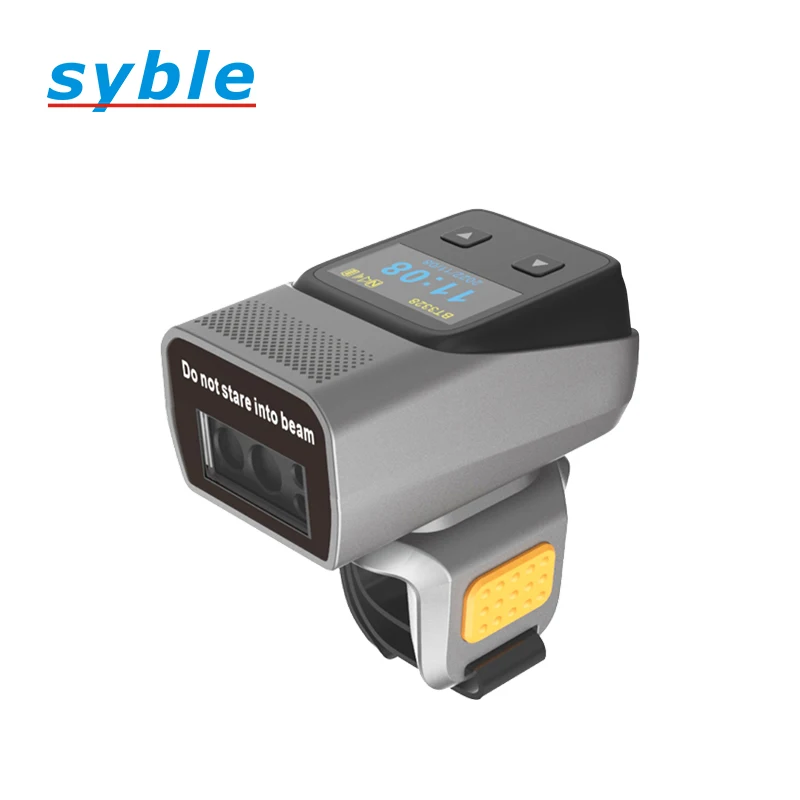 Syble RS40 2.4G اللاسلكية المحمولة 2d BT ماسح الباركود يمكن ارتداؤها البنصر RS40 لمستودع متجر بيع بالتجزئة سوبر ماركت