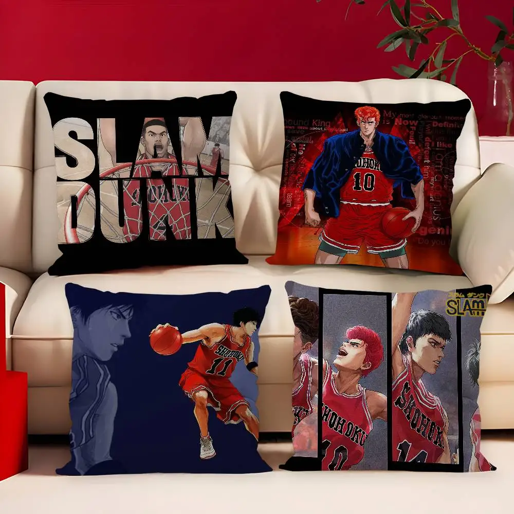 Japanese Cartoon S-Slam D-Dunk Office Cushion Pillowcase Car Cushion Cover45X45CM Lumbar Pillowcase Sofa Pillowcover