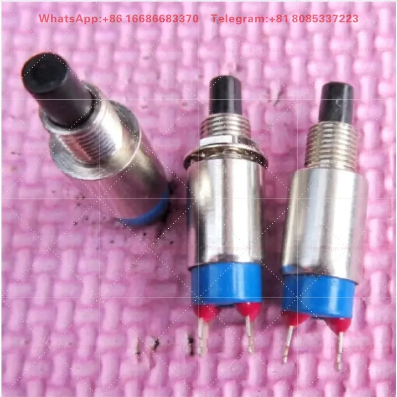 Button switch, self-locking, ON-OFF, round shape, hole diameter 6mm, alternating between on and off