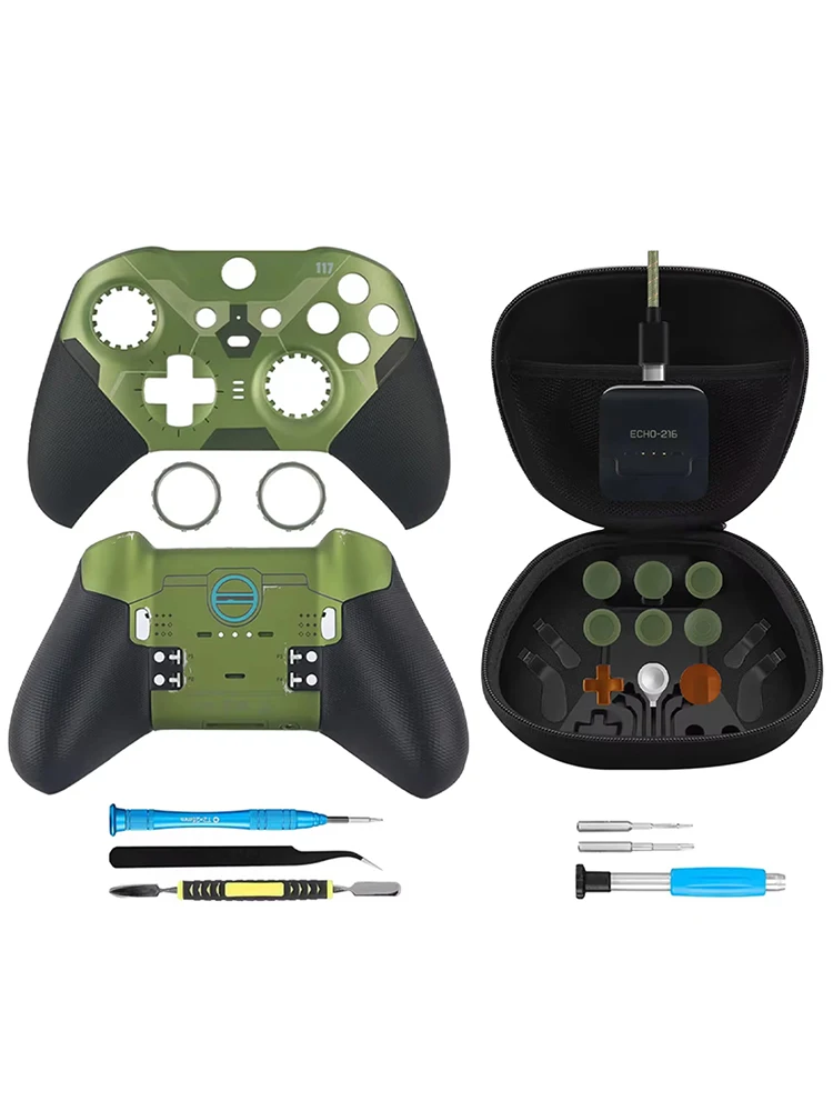 Accessoires pour contrôleur Xbox One Elite série 2, coque avant et arrière, chargeur de remplacement, étui de transport, câble de Type C