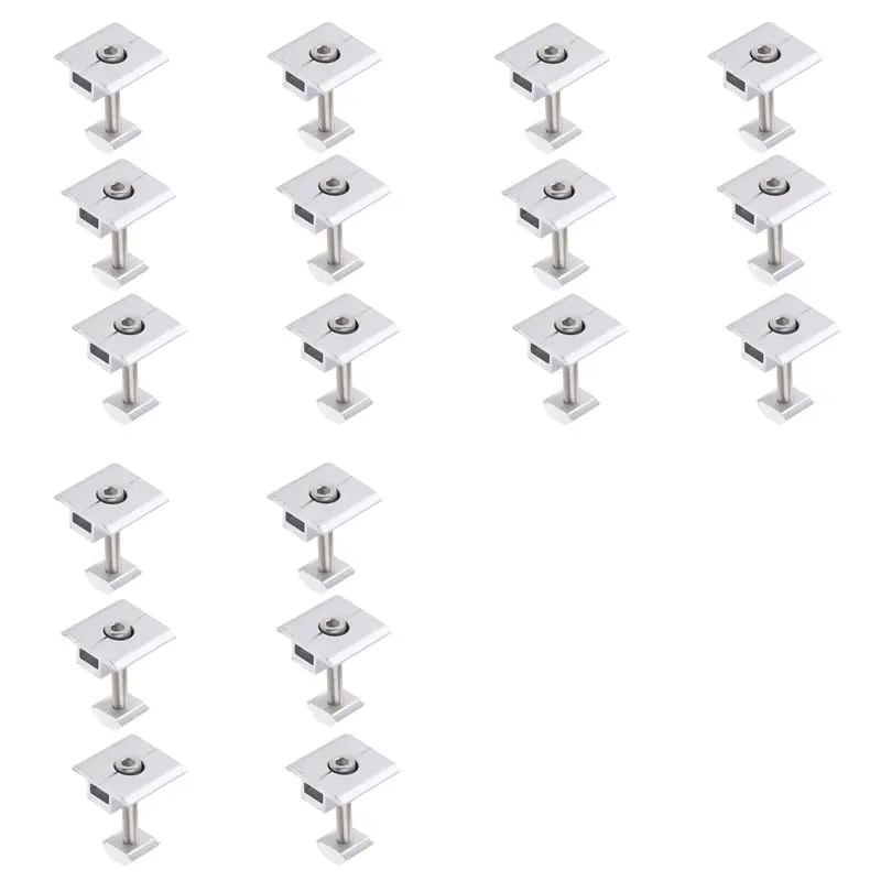 Solar Panel Bracket Centre Clamp Kit, 18 Pieces Aluminium Alloy Photovoltaic Solar Panel Centre Clamps 30Mm