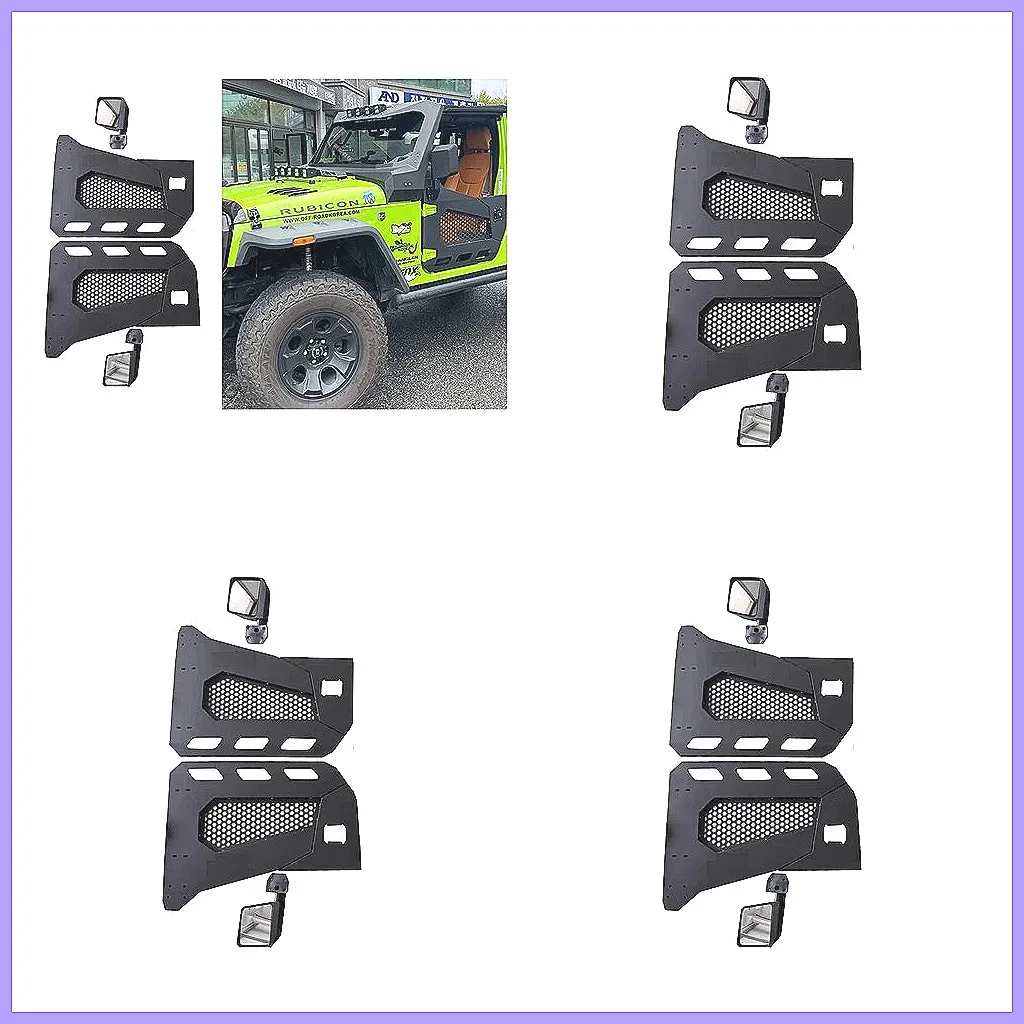 

J364 2PCS Half Tube Doors for JK 2-Door, Black Steel Frame