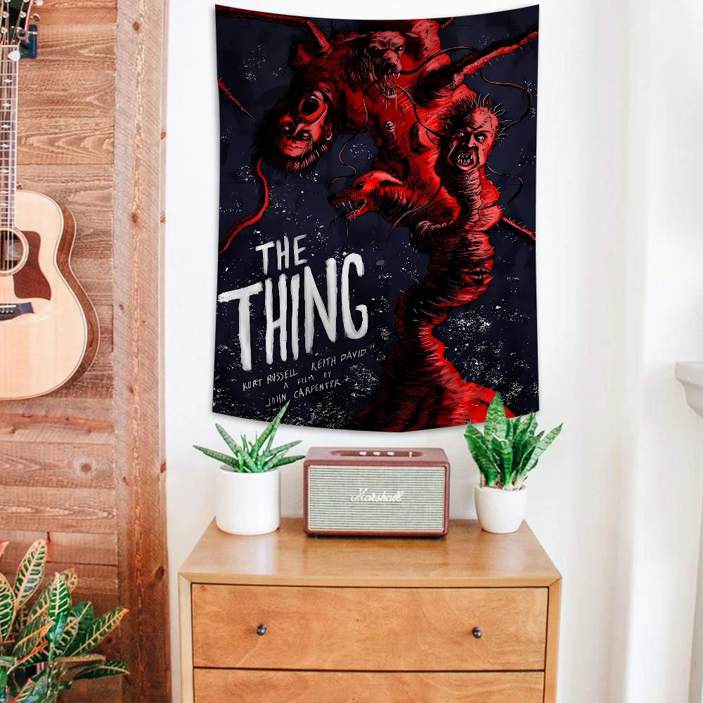 Movie The Thing Anime Tapestry Hippie Flower Wall Carpets Dorm Decor Wall Hanging Home Decor