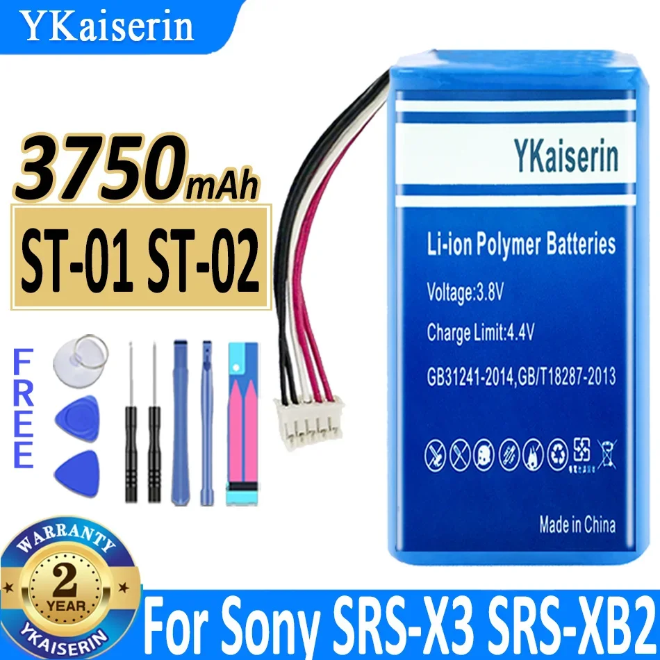 

YKaiserin 3750mAh Battery ST-01 ST-02 ST01 ST02 for Sony SRS-X3 Batteria + Free Tools