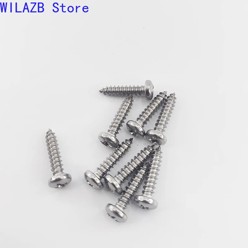 10/50Pcs M2.9 M3.5 M3.9 M4.2 M4.8 M5.5 M6.3 GB845 304 Stainless Steel Cross Phillips Pan Round Head Self Tapping Wood Screw