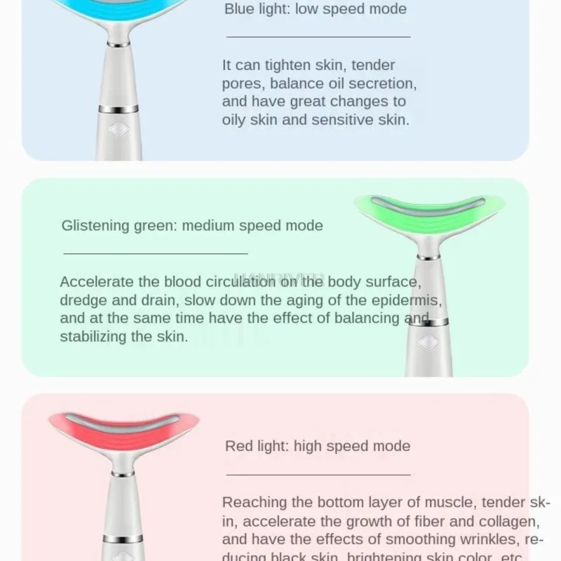 Gezicht Hals Massager Anti-Aging LED Licht Sonische Trillingen Warmte Rimpels Verwijderen Huidverstrakking Neklift Schoonheidsapparaat