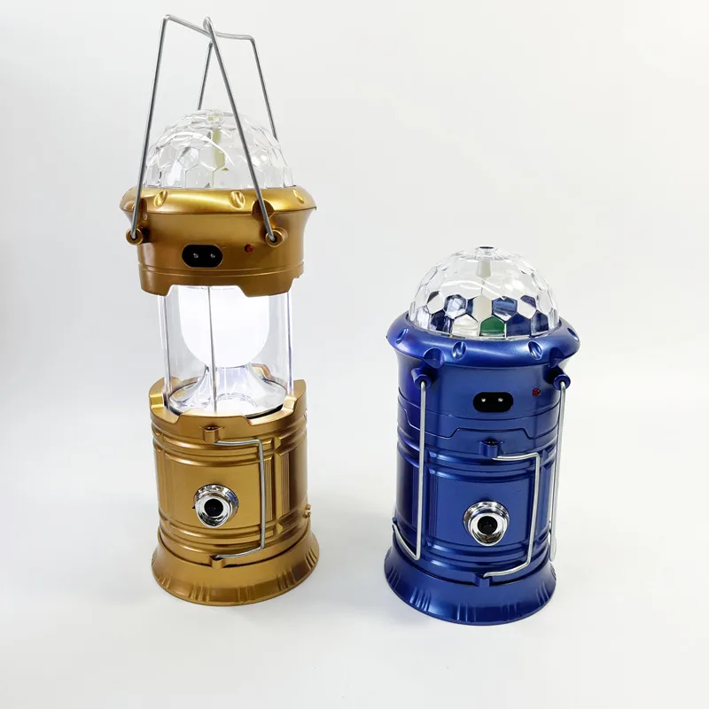 3-in-1 Colorful Rotating Stage Light LED Charging Tent Camping Lantern Super Bright Outdoor Portable Emergency Light