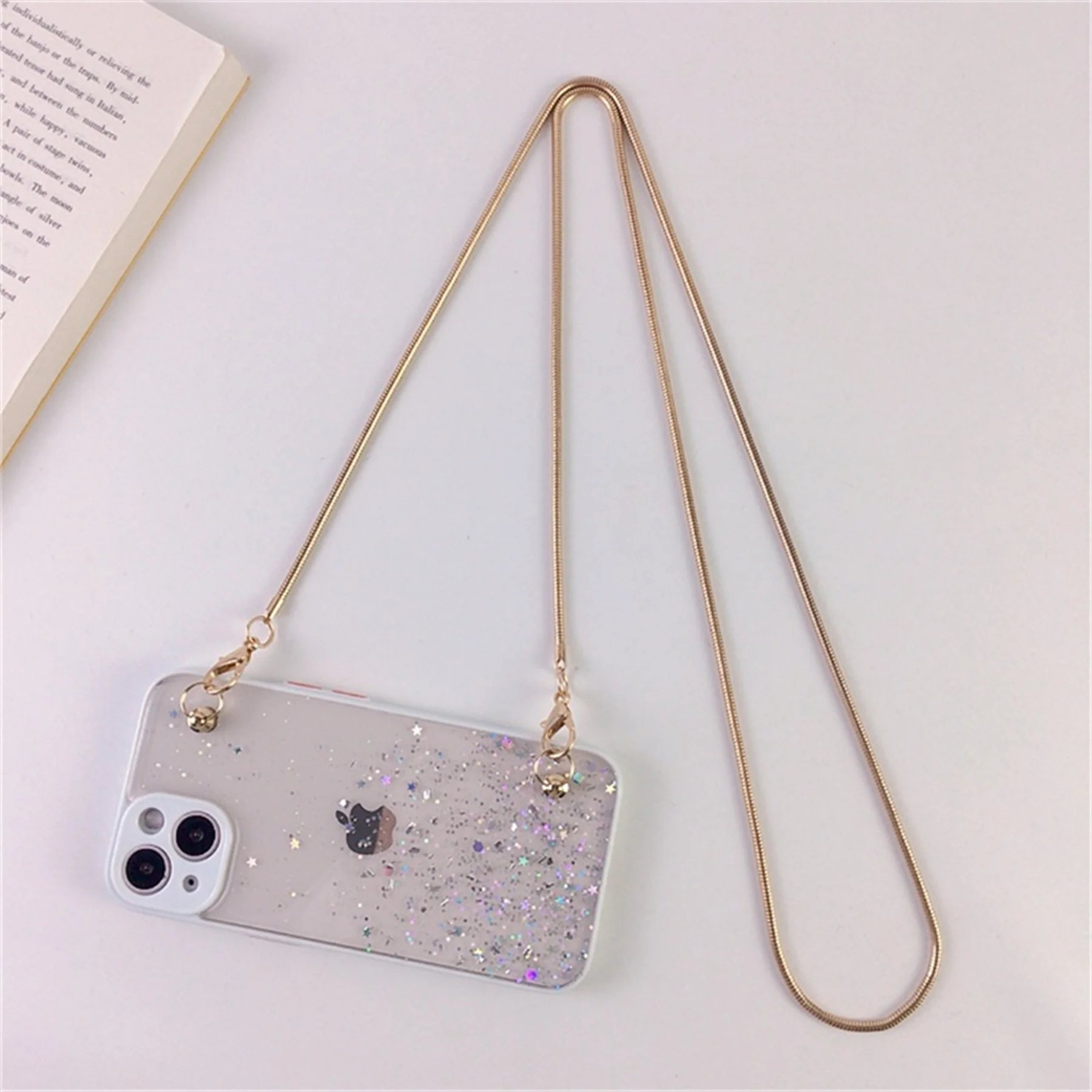 Sr الفاخرة الهاتف المحمول Crossbody الأشرطة الحبل سوار معدني سلسلة آيفون 14 13 برو ماكس سامسونج فليب 4 S23 الترا