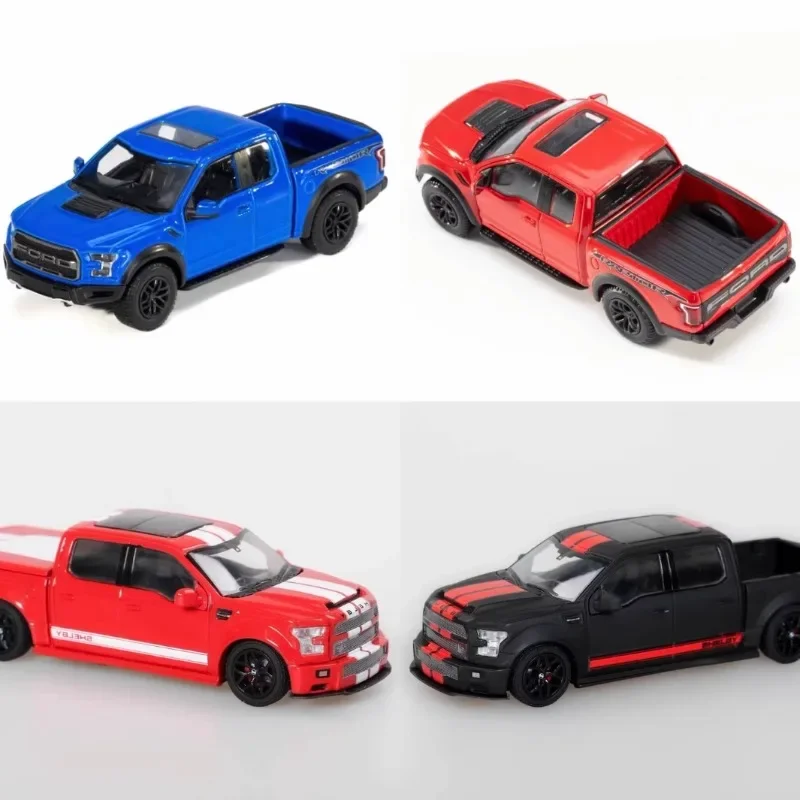 Funny 1:64 Ford F150 pickup Shelby Champion Diecast Alloy model, children's collection toys, for children's holiday gifts.