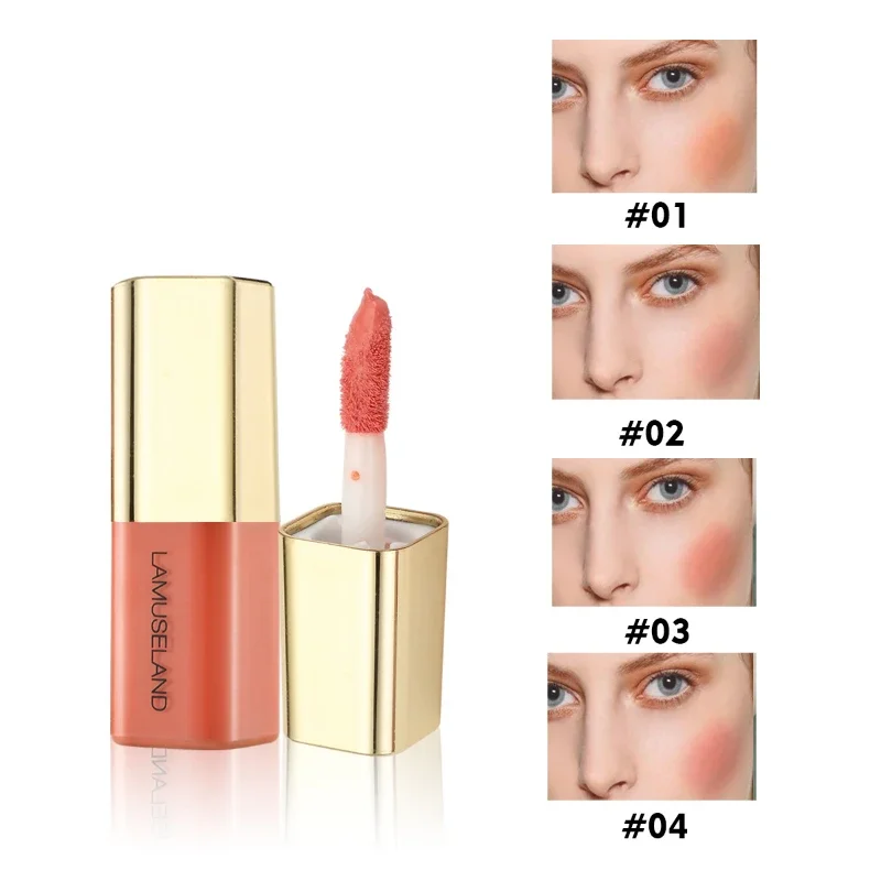 Mini Matte Liquid Blush Moisturizing Cream Orange-red Blusher Stick  Multi-Use Shadow Lips Cheek Eyes Makeup Tint Rouge Contours