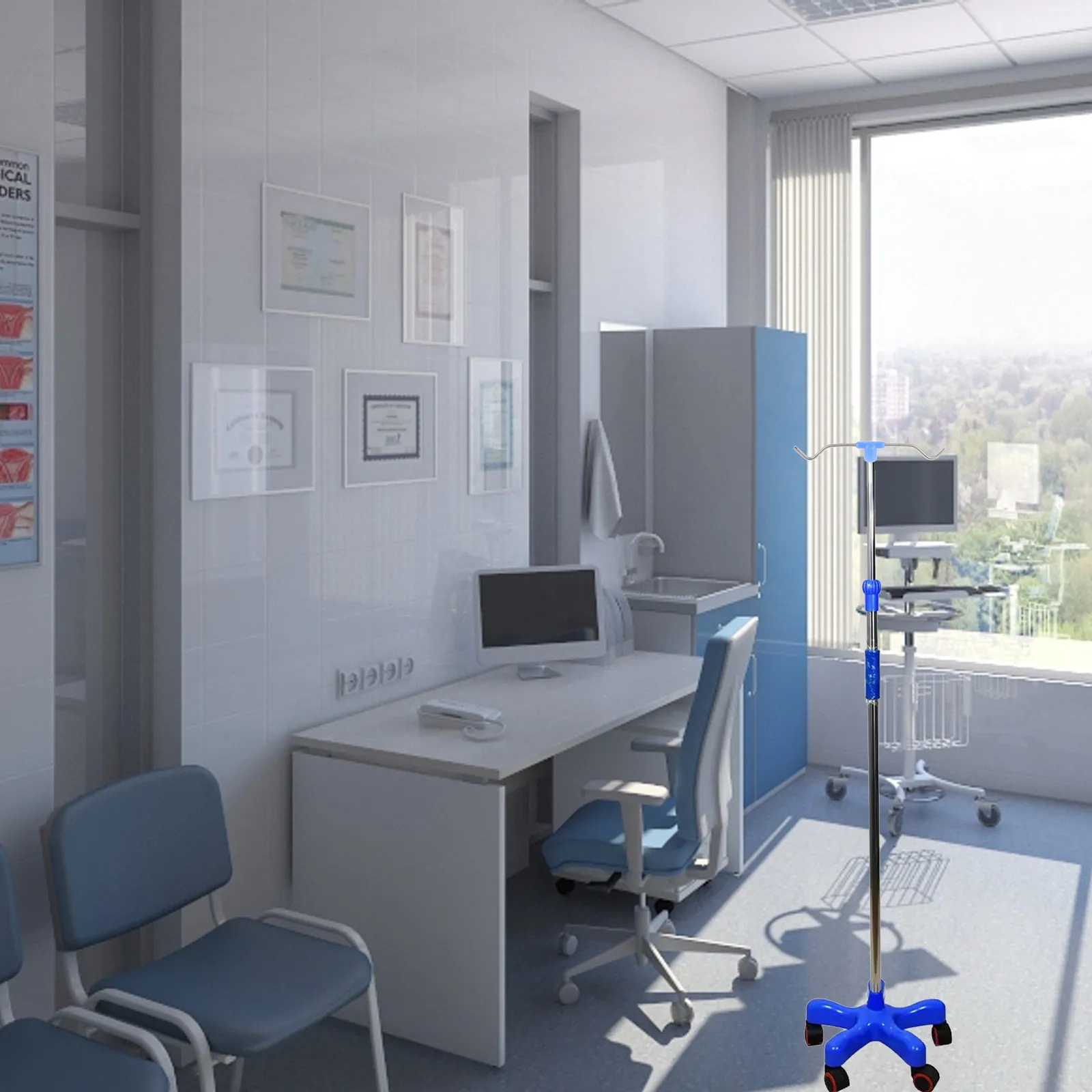Hospital Infusion Stand Hook Plastic Stainless Steel Vertical Infusion Rack Part Hanging Hook Iv Pole Accessory Clinic Use