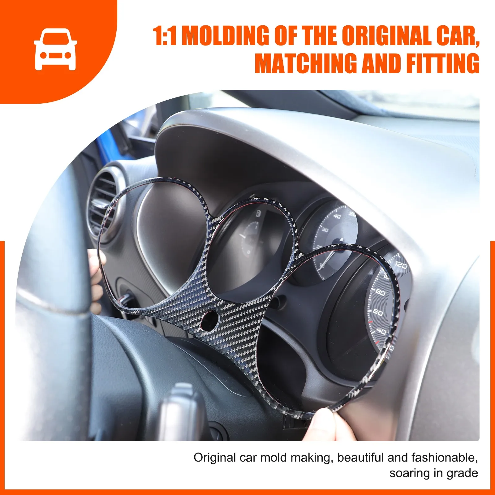 

1PCS Car Instrument Dashboard Speedometer Trim Carbon Fiber Sticker For Seat Leon 2005 2006 2007 2008 2009 2010 2011 2012