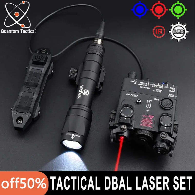 Tactical WADSN Airsoft DBAL-A2 Laser Pointer IR Red Green Blue Dot Sight Laser Aiming Hunting Weapon Scout Lamp Fit 20mm Rail