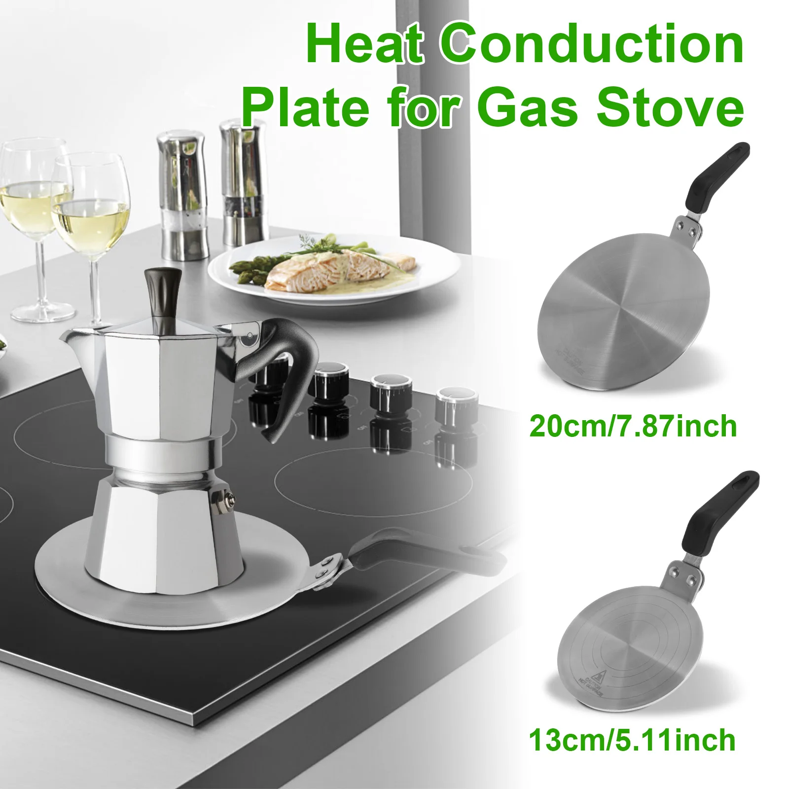 Heat Diffuser Plate Stainless Steel Induction Adapter Plate 13cm/20cm Round Heat Diffuser Cookware Pan Heat Induction Diffuser