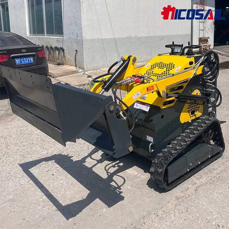 Free Shipping China Factory Mini Skidsteer Loader Diesel Tracked Small Mini Loader EPA Kubota Engine Skid Steer Loader