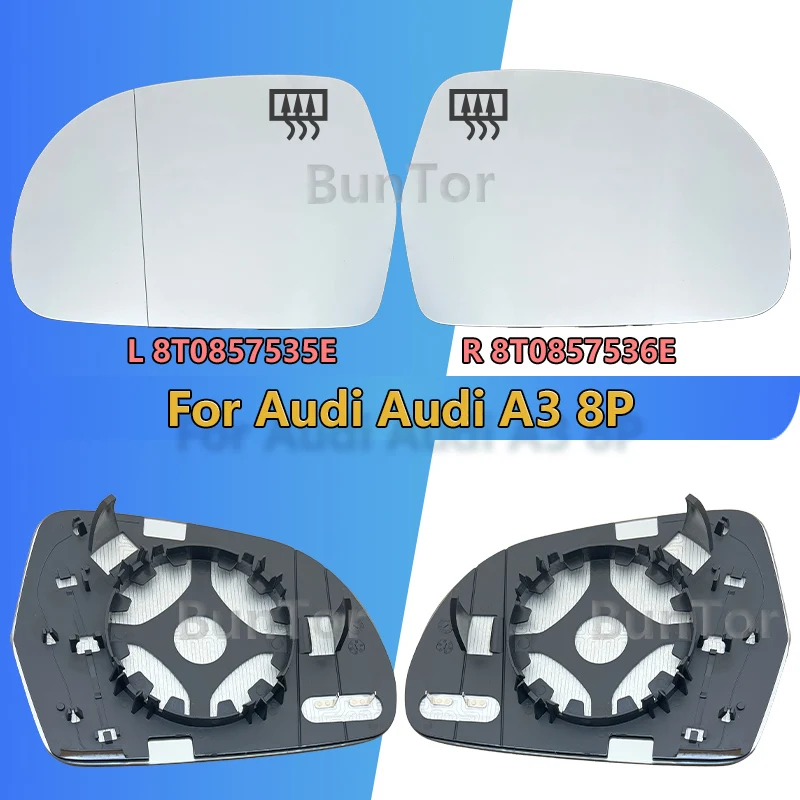 For Audi Audi A3 8P 2009 Left&Right Heated Rearview Mirror/OE:8T0857535E  8T0857536E/Car Accessories/Wing Mirror Glass