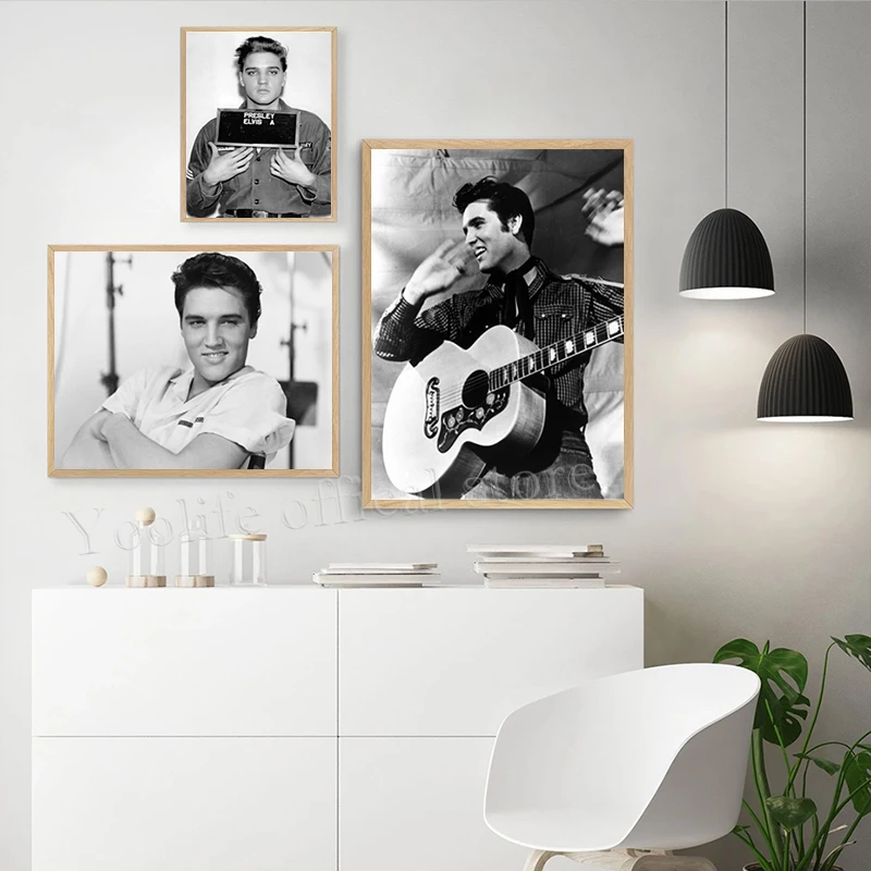 Pop Musician Elvis Poster Canvas Art Prints , The King Kiss Painting Rock Roll Music Star Wall Art Picture Home Room Decor