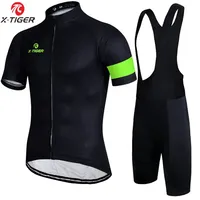 X-TIGER Cycling Bib Shorts Set High Elastic 3D Design UV Protection for Men Professional Summer Bike Clothing Cycling Jersey Set