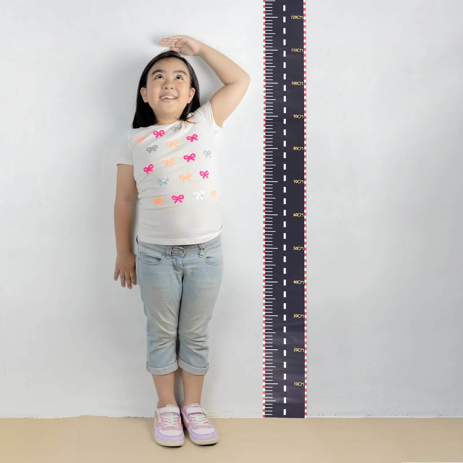 

Track Themed Height Chart Wall Decal for Growth Measurement Sticker Removable Car Design Playroom Decor