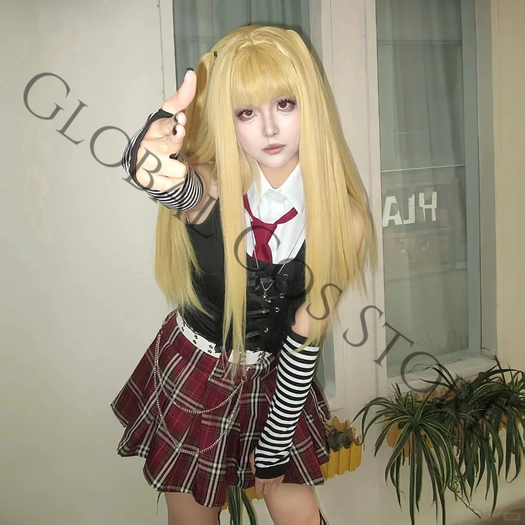 Anime Misa Amane Misamisa Cosplay Costume Top Vest Tie Skirt Set Black Red Jk Uniform Wig Notebook Accessories for Women view 2