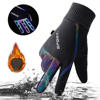 Winter Gloves Man Woman Warm Waterproof Cycling Outdoor Sports Reflective Running Motorcycle Ski Touch Screen Fleece Gloves