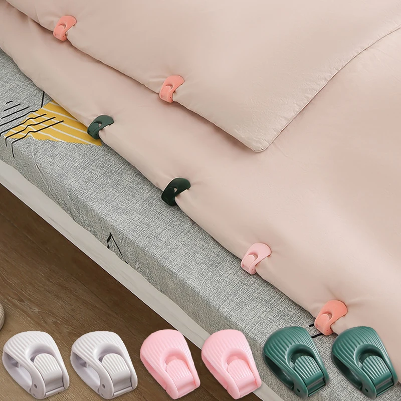 4Pcs Duvet Cover Clips, Anti-Slip Quilt Holder Clip, Quilt Sheet Holder Comforter Fasteners Grippers No Pins Plastic Quilt Fixer