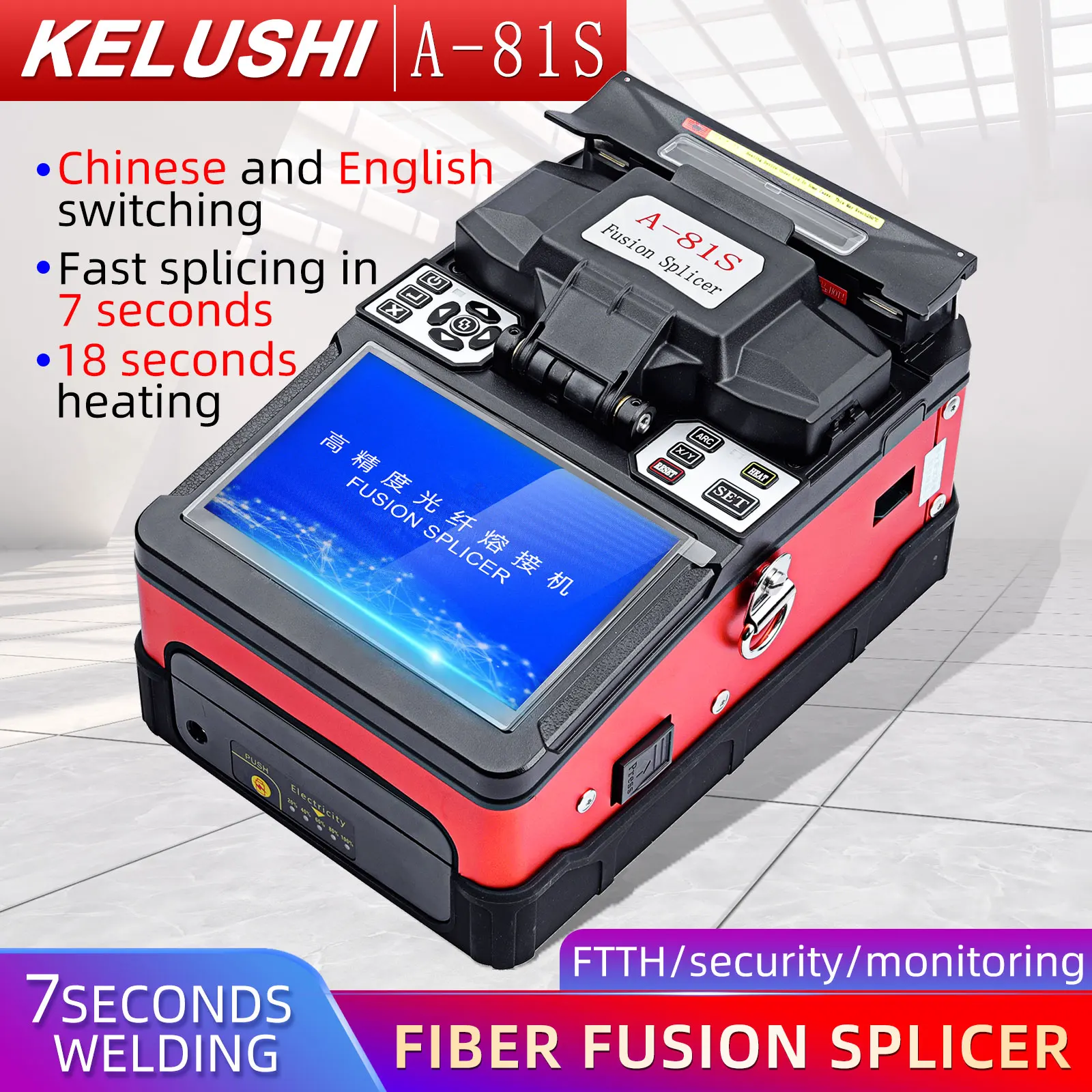 Hot Selling A-81S Optical Fiber fusion Splicer Kit for Fiber Optic Hot Splice Movements to Cores Welding Splicing Machine Tool