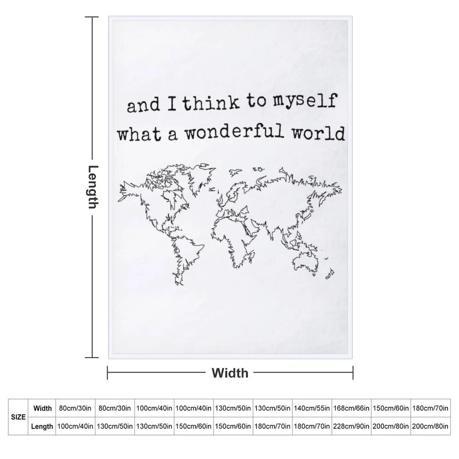 Wonderful World Throw Blanket Large Flannel Luxury St Personalized Gift Single Blankets For Bed Blankets