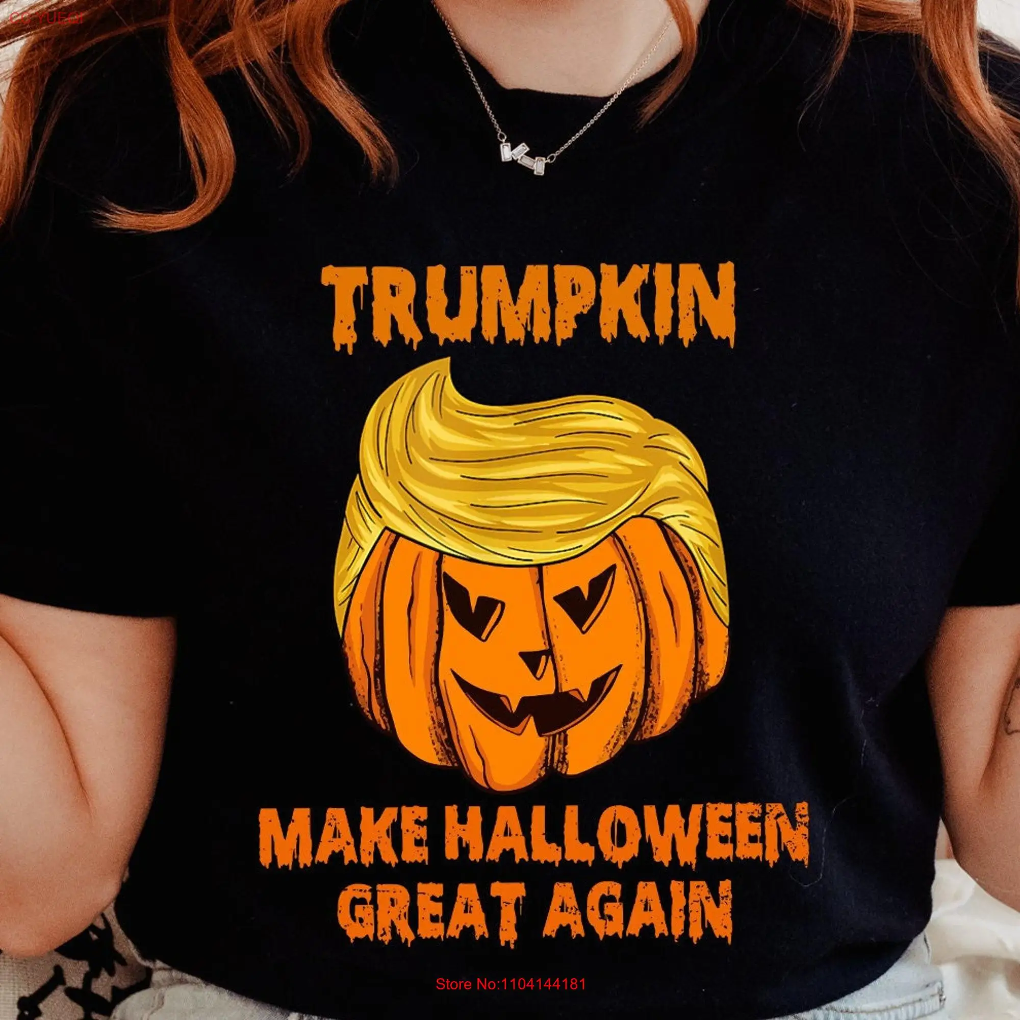 

Trumpkin Футболка сделать Хэллоуин великолепный снова Trumpp потение смешная Тыква жуткий сезон наряд длинные или Короткие рукава