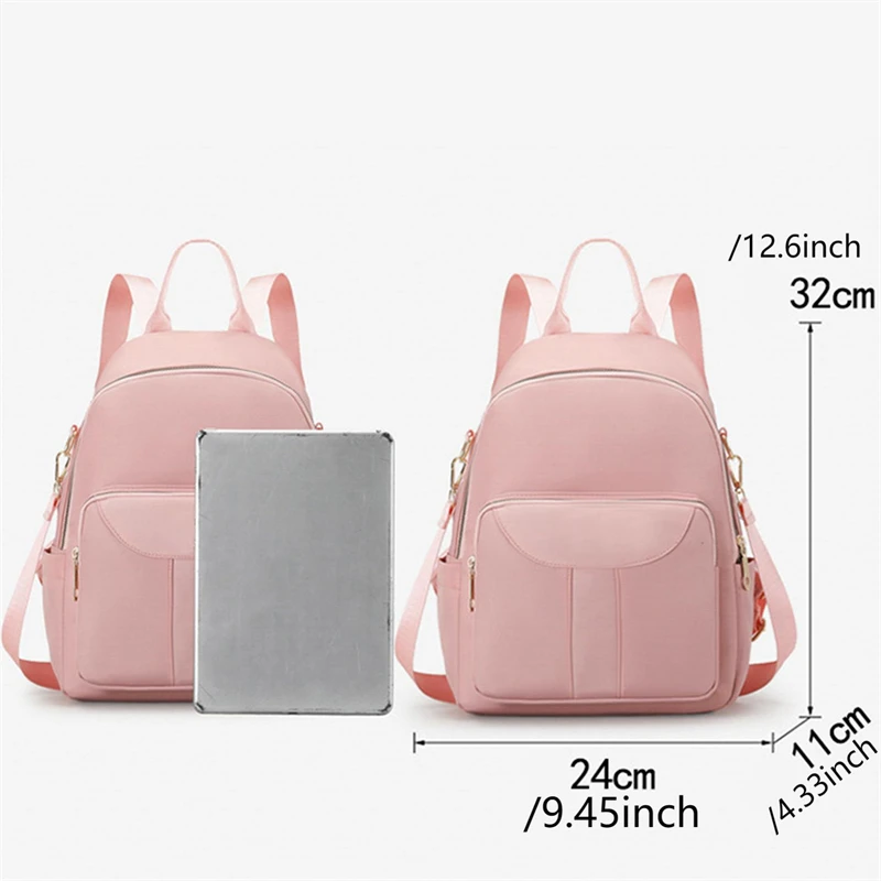 Female Pack Nylon Women Laptop Backpack Fashion Bagpack Shoulder Back Bag Style Solid Color Backpacks For Girls Bookbag