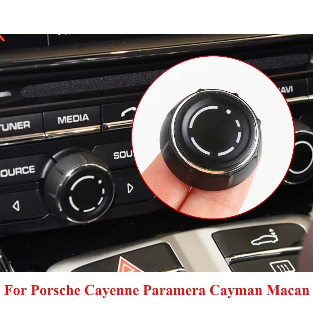 Pour Porsche Cayenne Paramera Boxter Cayman Macan 911 718 918, couvercle du bouton de réglage du volume audio de la console centrale, interrupteur de commande.