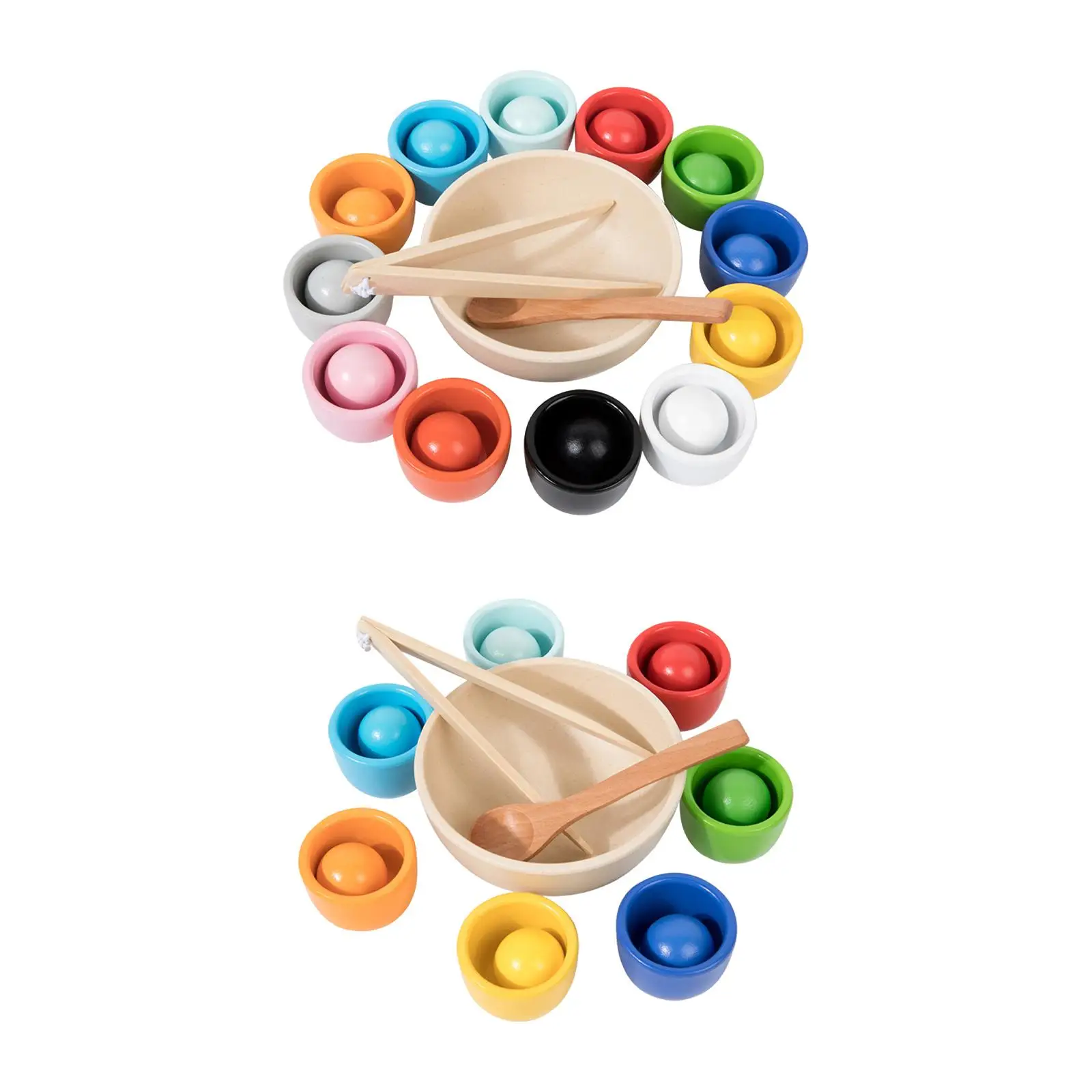 

Montessori Toys Counting Toys Developing Intelligent Gifts Cognitive Thinking Ability Wooden Balls in Cups Toys for Boys Kids