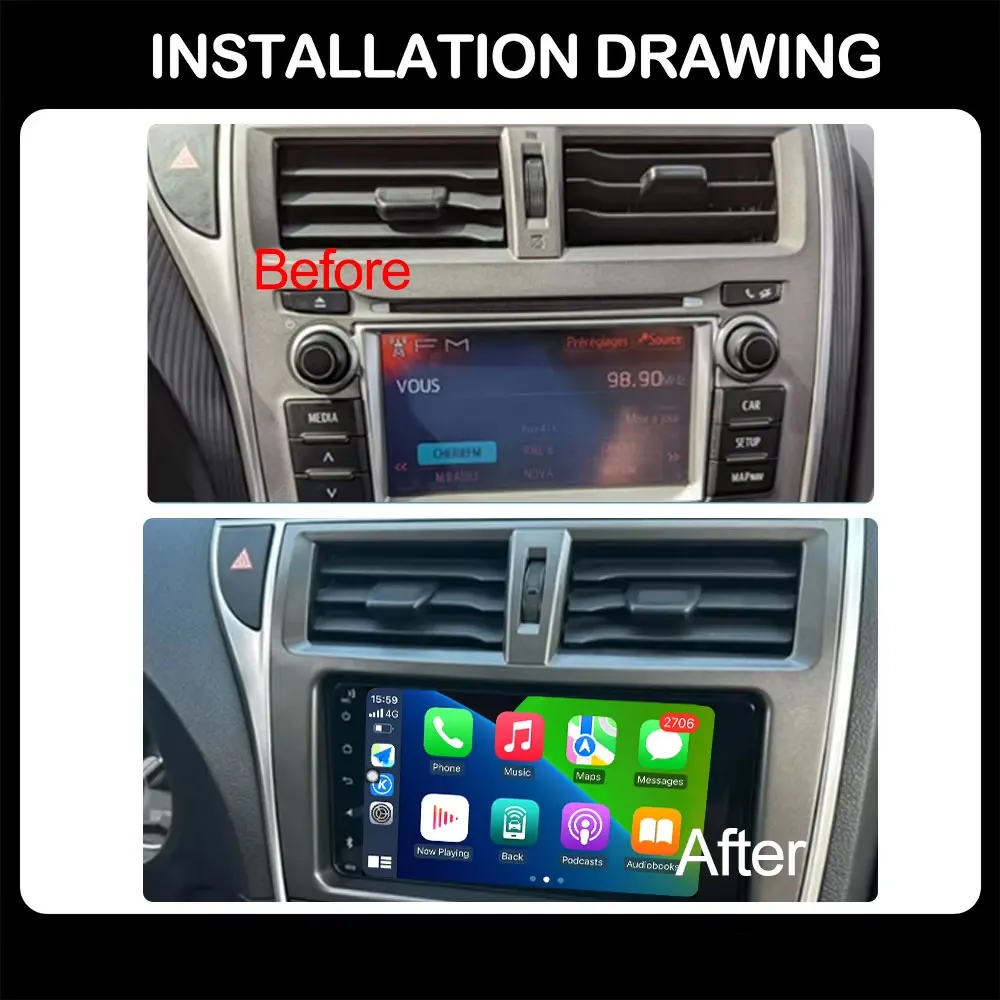 Android OS For Toyota Verso-S Ractis Subaru Trezia Car Radio Multimedia GPS Navigation Wireless Carplay DSP Tools view 2