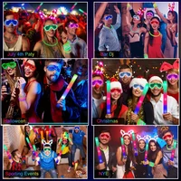 166-Piece Glowing Party Decoration Set - 12 Led Glasses, 16 Foam Sticks, 40 Finger Lights, 100 Glow Sticks, Suitable for Weddings and Halloween 6