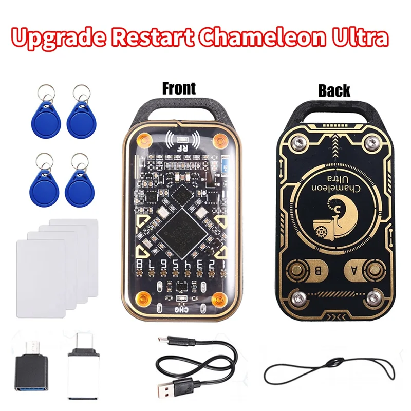 

AS95-обновленный эмулятор смарт-карт Chameleon Ultra + 4XCUID-карты/брелок RFID-считыватель смарт-чипов 125K 13,56M Дубликатор карт NFC