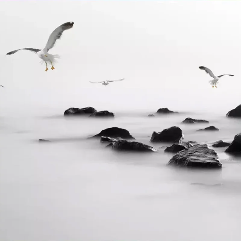 Özel 3D fotoğraf duvar kağıdı Siyah Ve Beyaz Taş Modern Moda Sanat Oturma Odası Kanepe TV Arka Plan Duvar Kapalı Dekorasyon Duvar