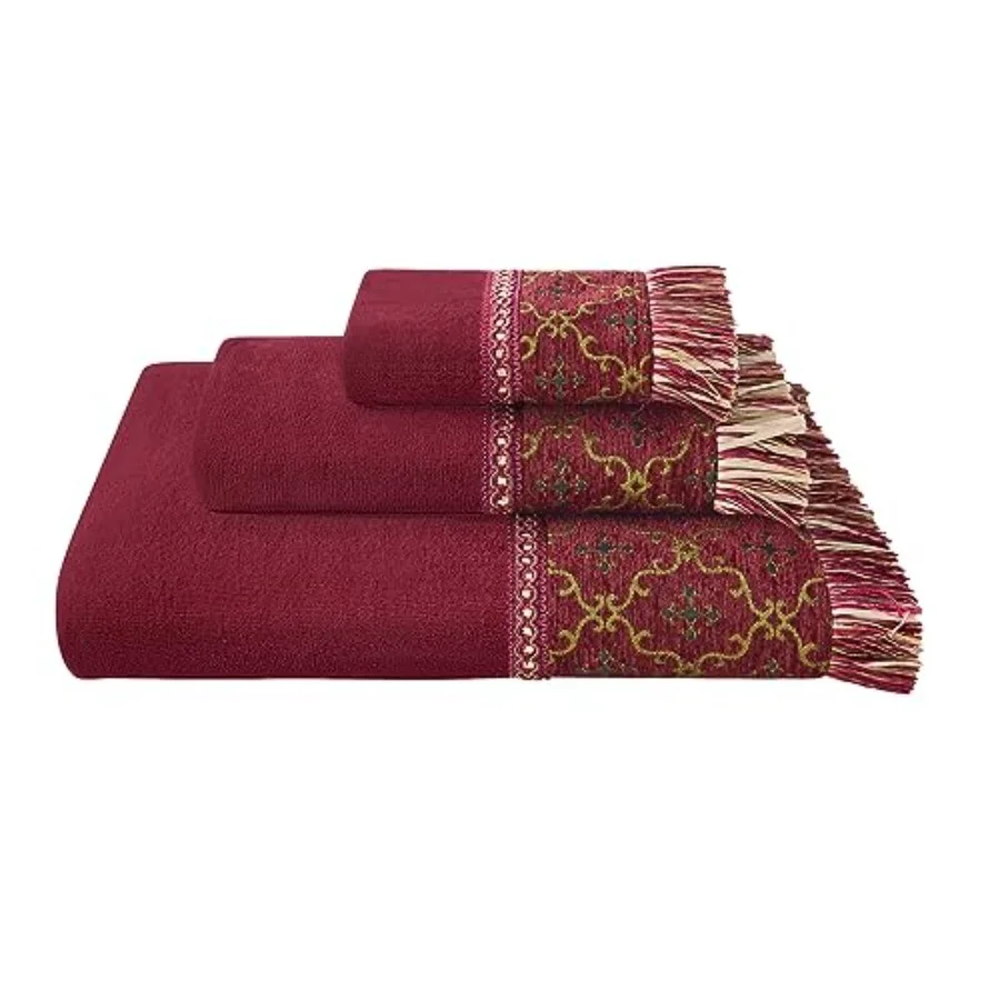 Luxury Cotton Bath Towel Set 3 Piece-1 Bath Towel 1 Hand Towel 1 Wash Cloth, Ultra Soft Decorative Towel Sets Highly Absorbent