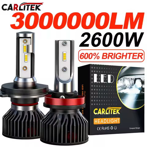 CARLitek H7 H4 H1 Led Bulb 8000K 4300K 10K HB3 HB4 9005 9006 H8 H11 Fog Light Car Lamp Mini Auto H7 H4 LED Headlight 2600W Super