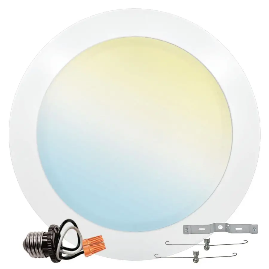 

8 Inch LED Disk Lights, 27W, 5CCT Selectable 2700K 5000K, Flush Mount Recessed Retrofit Ceiling Light, 2000LM, Dimmable, JBox or