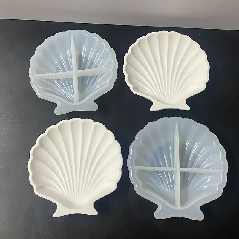 1 Pcs Plaster Resin Mold Home Decoration DIY Shell Coaster Silicone Mold Scallop Board Mold Bottom Jewelry Storage Tray