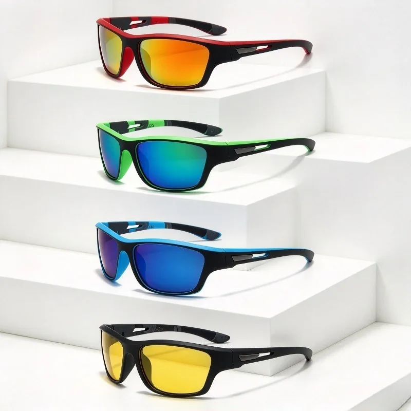 4pcs Oversized Lightweight Windproof Sports Shades, Fashion Unisex Anti‑UV400 Cycling Sunglasses for Outdoor Sports