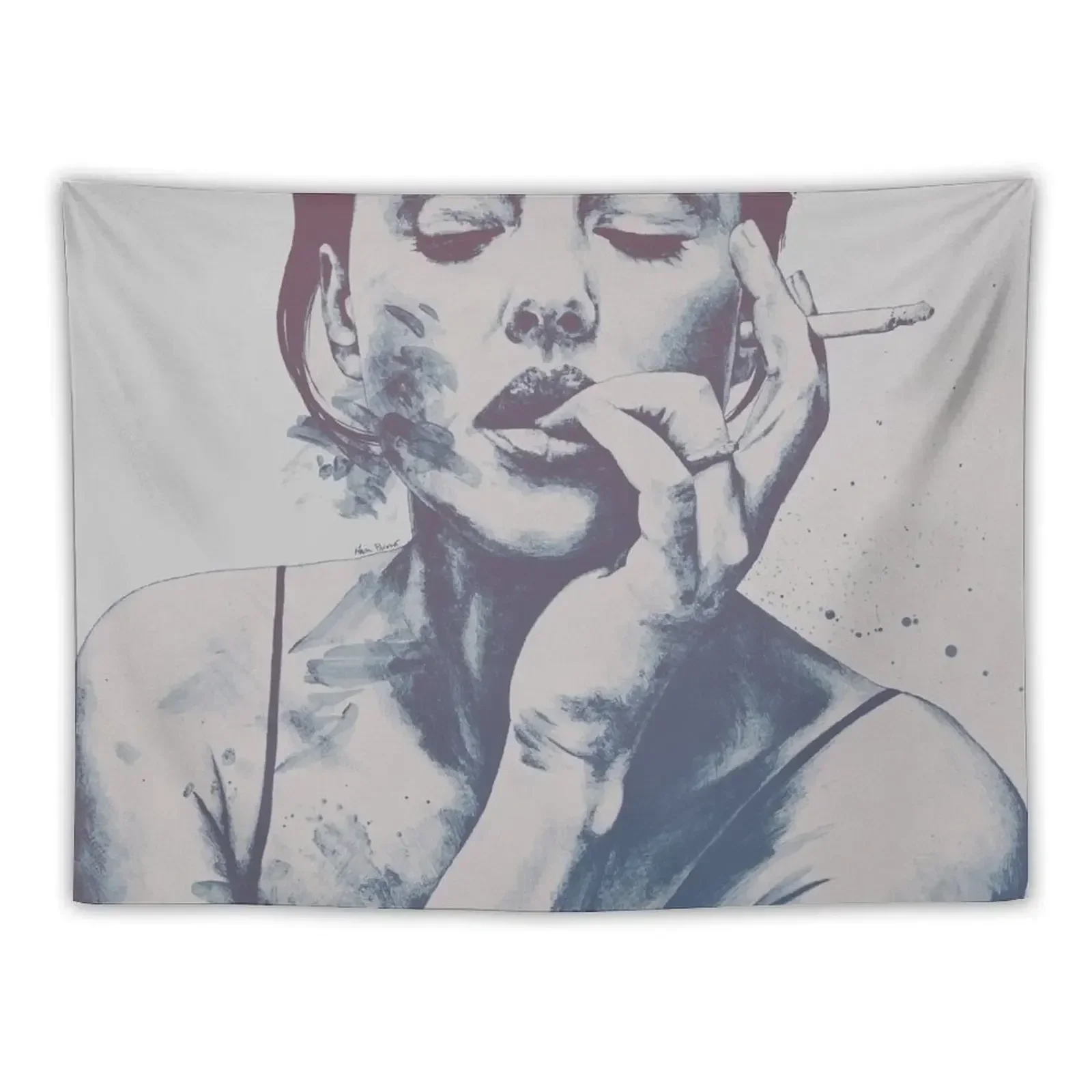 Monica Bellucci sexy portrait | smoking woman drawing | shadow Tapestry Decoration For Rooms Tapestry