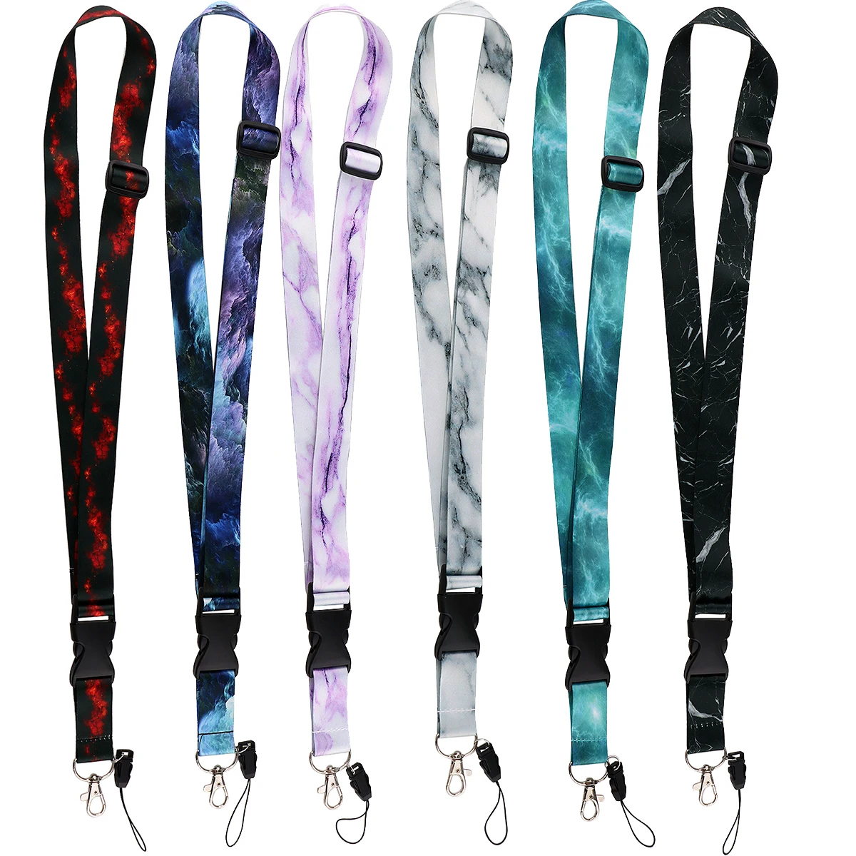 Marmeren Print Telefoon Lanyards Met Patch Lanyard Verstelbare Mobiele Telefoon Riem Nek Touw Voor Mobiele Telefoon Opknoping Koord Band