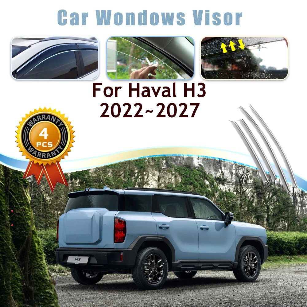 

Car Window Visors For Haval H3 Cool Dog 2022-2027 Waterproof Rain Guard Deflector Windshields Vent Awning Trims Auto Accessories