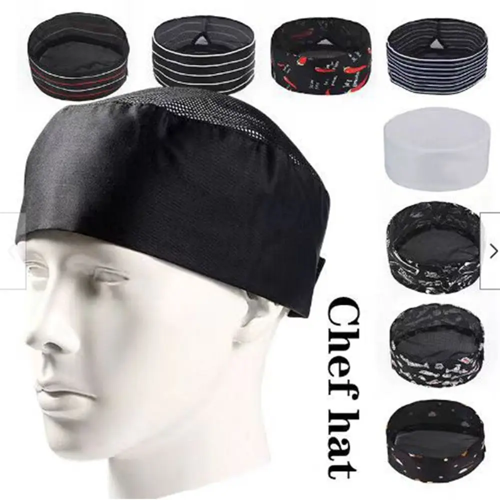 Headwear Chef Hat Men&Women Restaurant Kitchen Flat Cap Catering Waiter Hat Boat Caps Work Hat Restaurant Canteen Bakery Kitchen